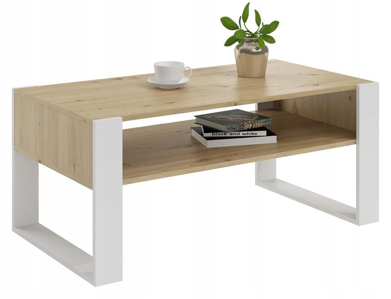 Ława stolik kawowy KAJA artisan-biały loft retro