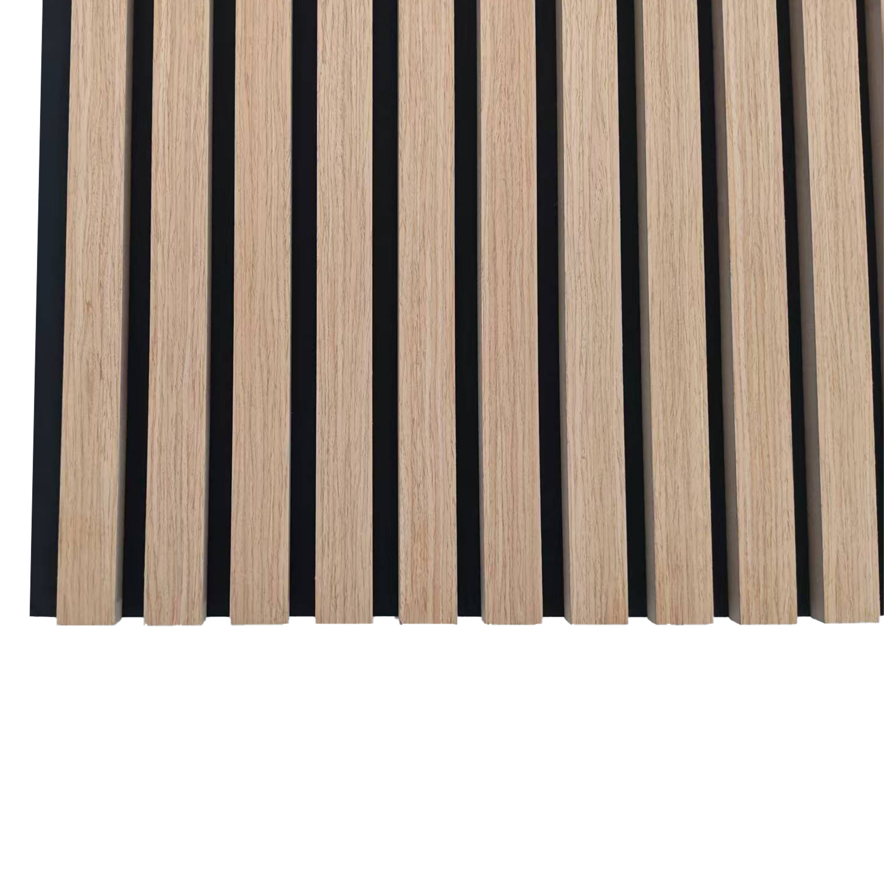 Lot de 3 - Ep. 21mm - 240 x 60cm - Chêne foncé - Panneaux muraux acoustiques, feutrine noire, by Ocean - 5