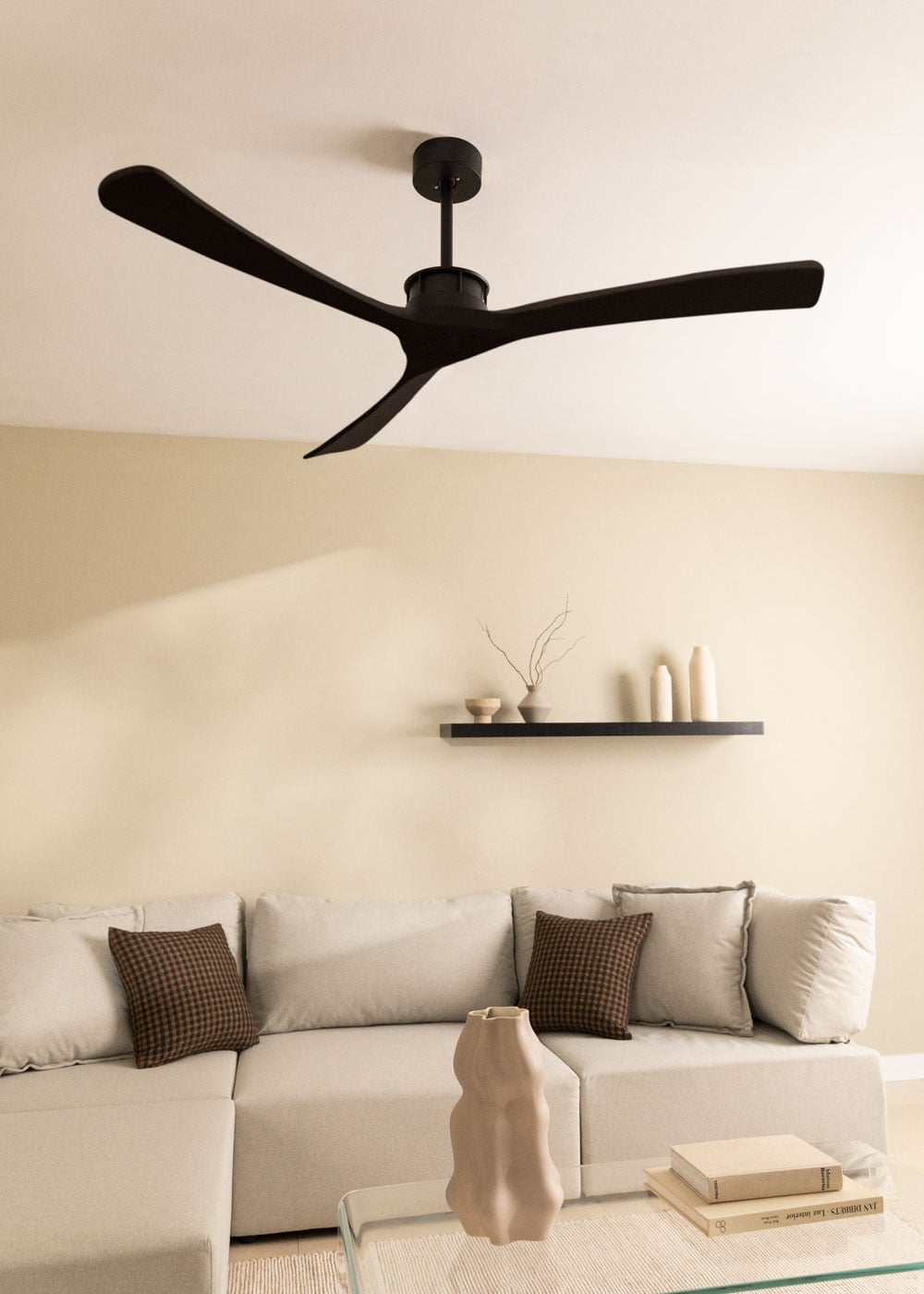WIND LARGE DC - Ventilateur de Plafond 40W Silencieux XL Ø152 cm - Sans Lumière et Sans WIFI - 2