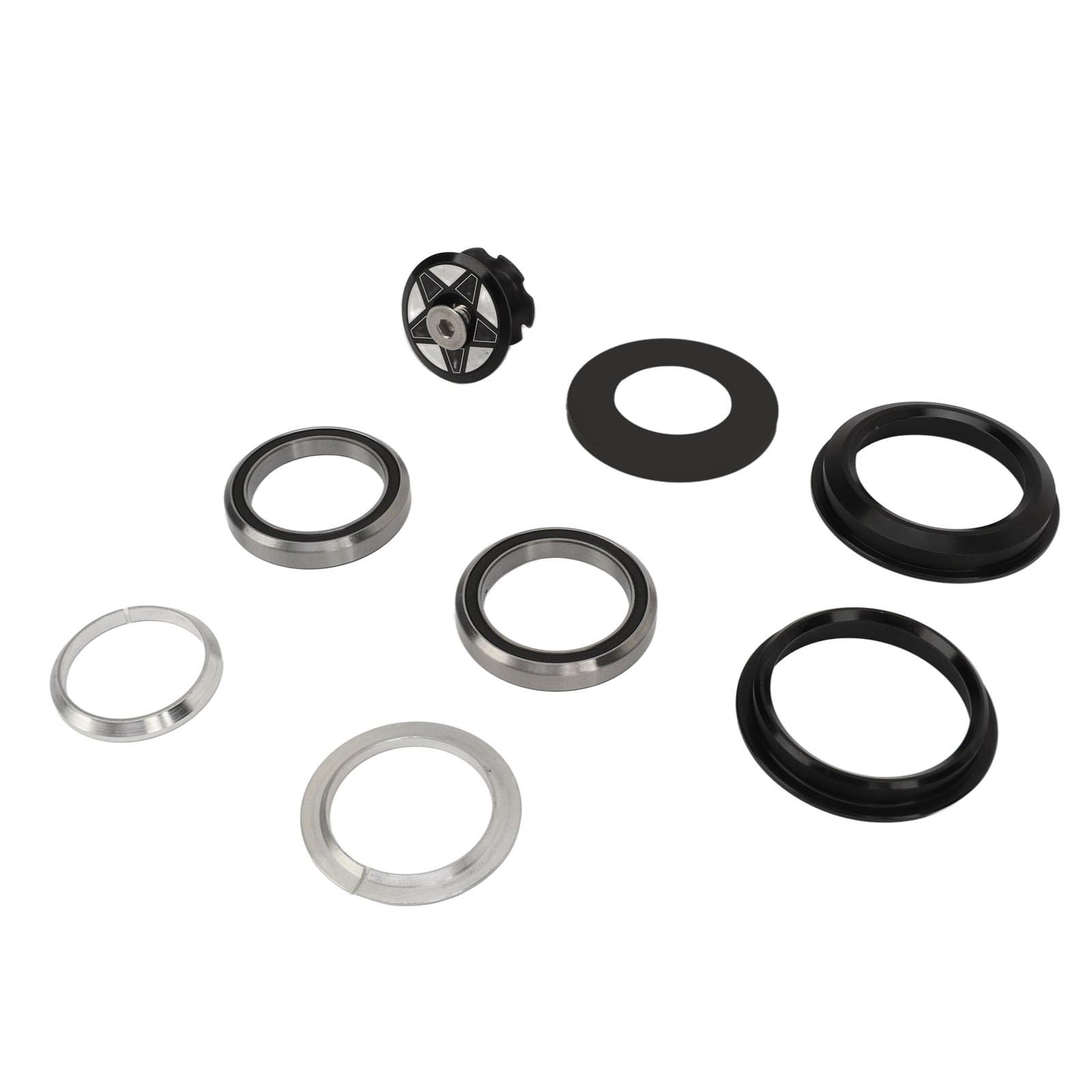 Jeu D’Entretoises / Spacers De Fourche Vélo – Alliage D’Aluminium, Tailles 2-80 Mm, Noir Mat – VTT & Route
