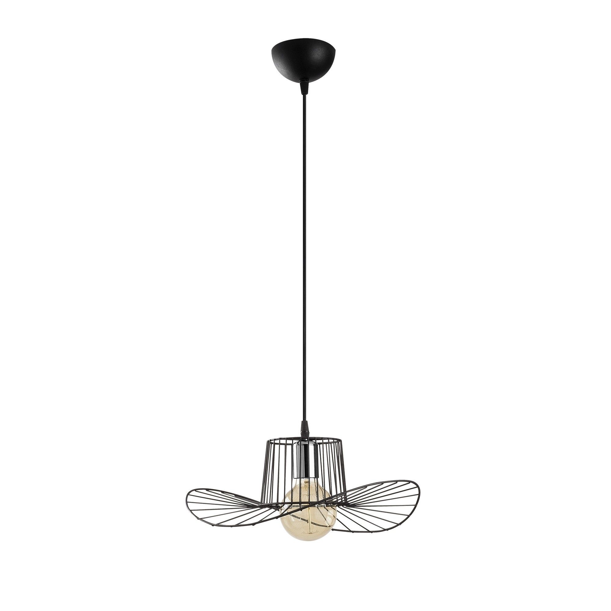Lustra TEL 6736, metal, negru, 38x24-110 cm