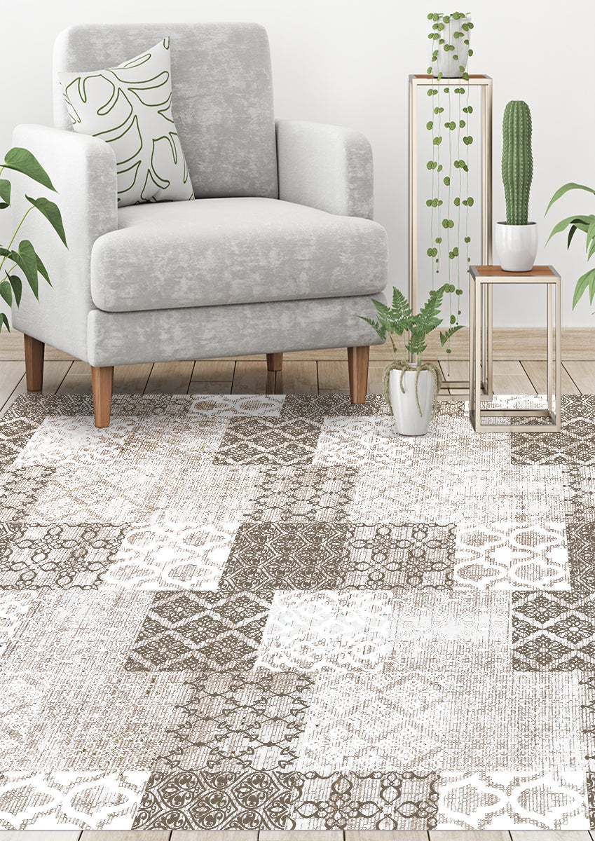 Tapis antidérapant en vinyle, Omaira 160x230 cm - PVC imprimé, lavable, ignifuge, pour le salon et la cuisine - 2