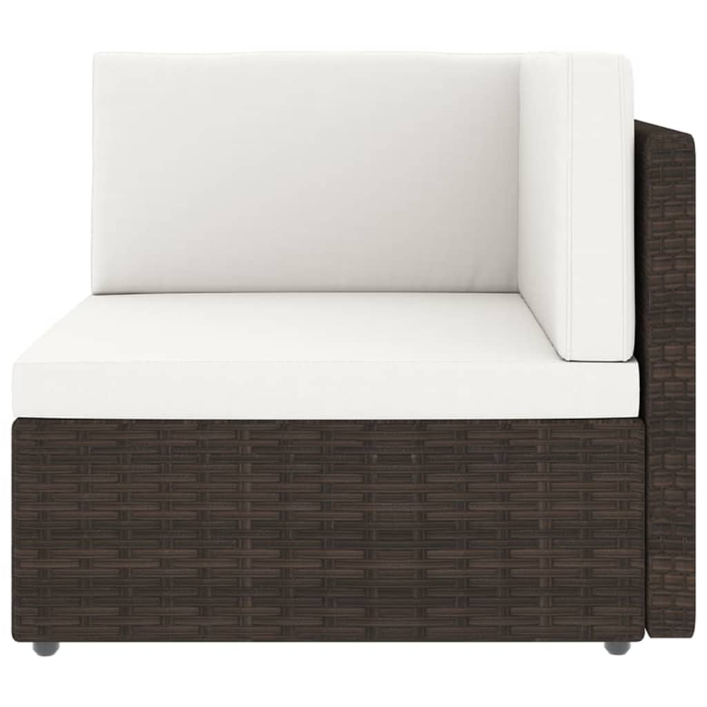 Maison Exclusive - Set Divani da Giardino 14 pz con Cuscini in Polyrattan Marrone - 5