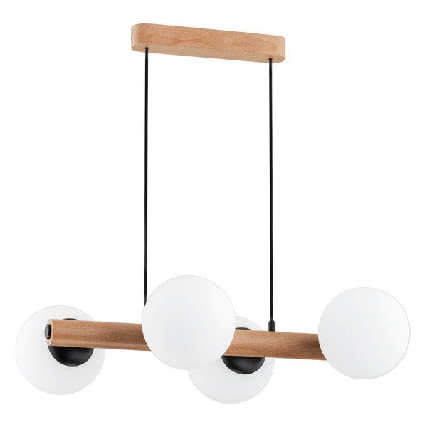 Lampa wisząca Aragon czarna-jasne drewno 4xE14x10W wym: 62 x 60 x 38 cm metal Alfa