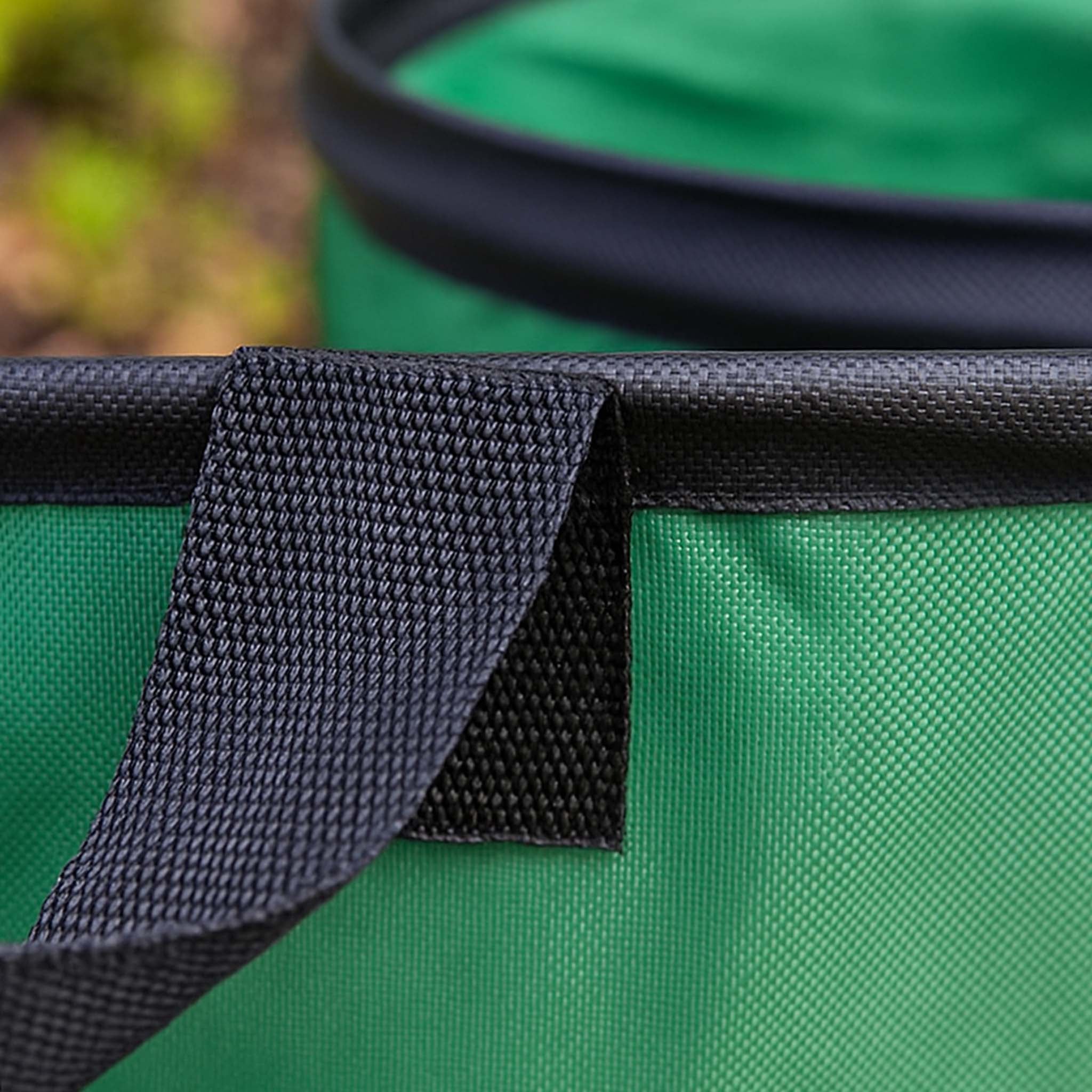 3x Sac à feuilles rond 100 l vert pop-up pliable 600D-Oxford-polyester collecte des déchets sac à gazon robuste déchets de Wiltec - 7