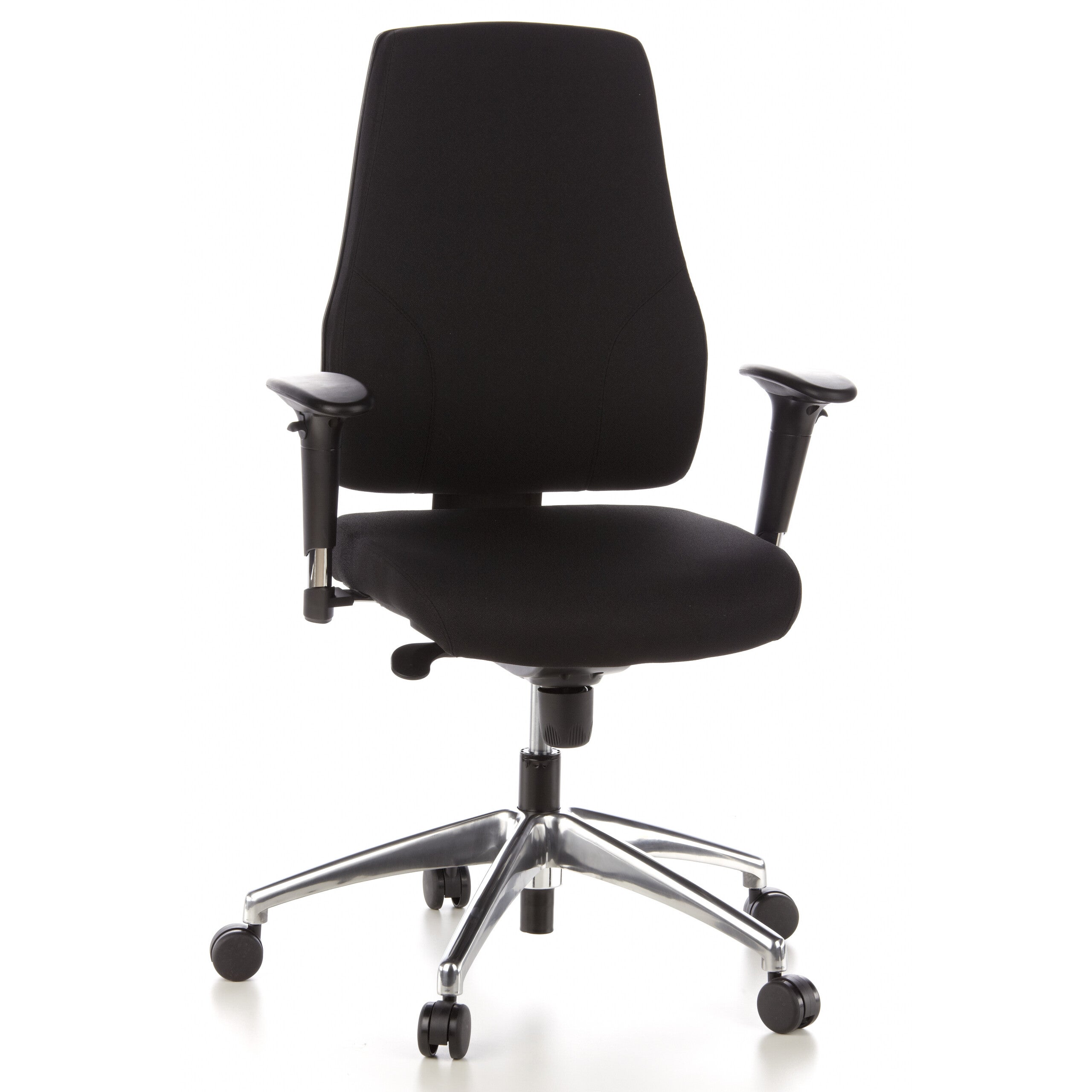 Krzesło biurowe / krzesło obrotowe PRO-TEC 200 tkanina czarne aluminium polerowane hjh OFFICE