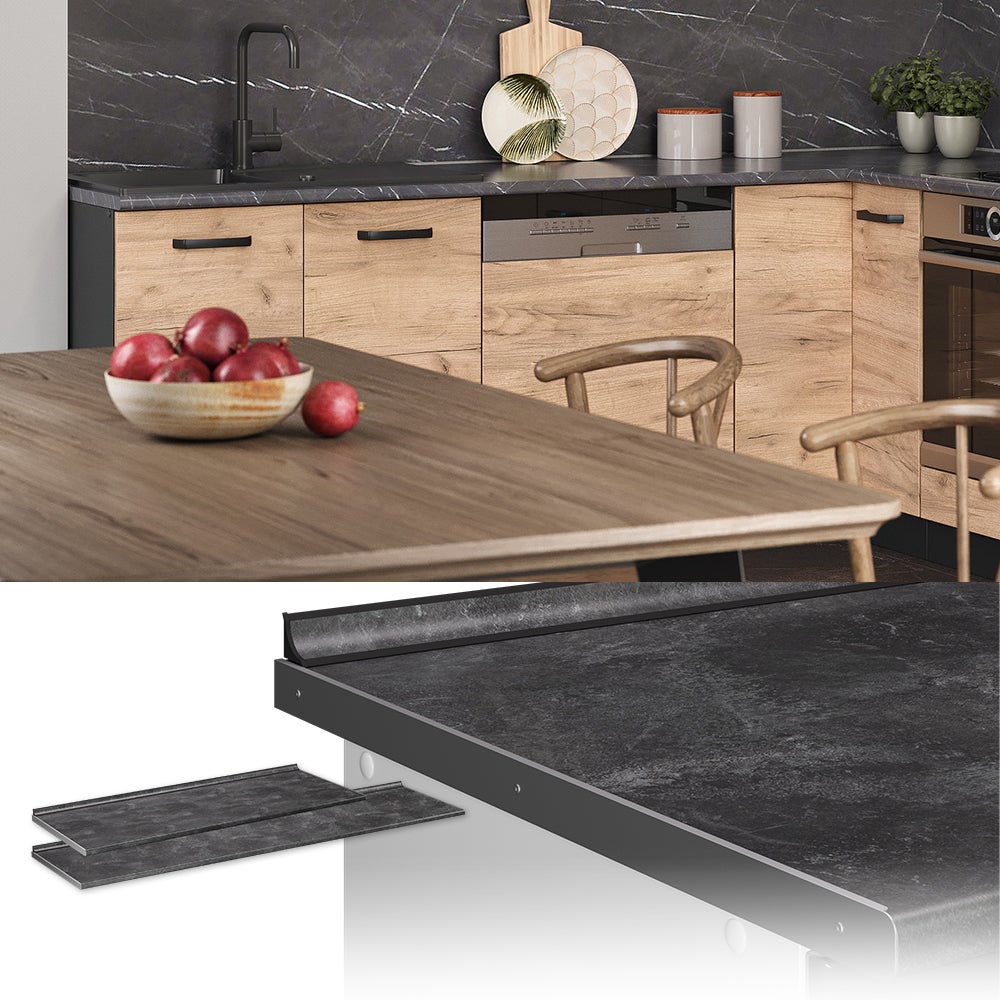 Vicco Plan de travail cuisine R-Line, Anthracite, 160cm - 2