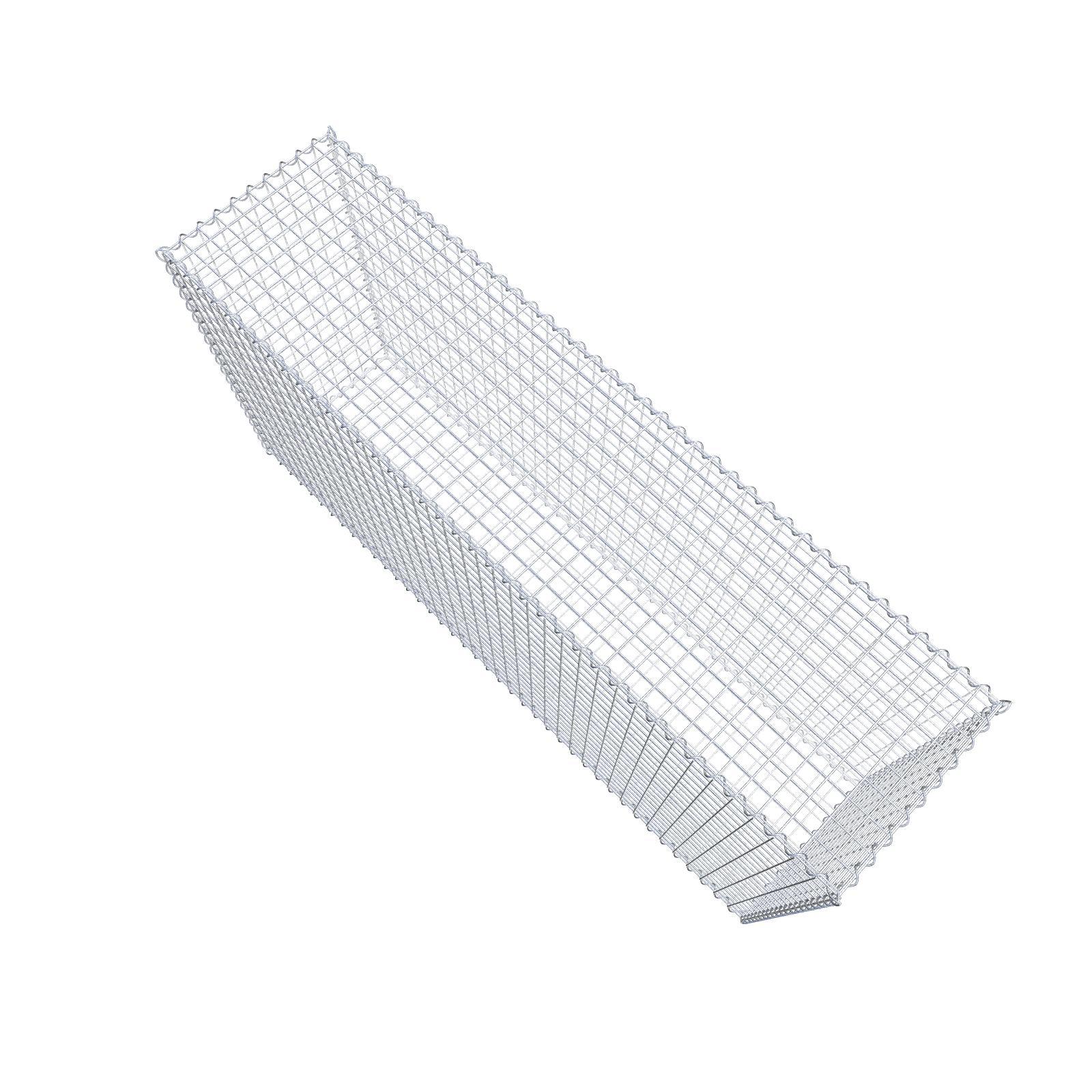 Gavión de acero galvanizado 200x100x50cm (LxAxP), malla 5 x 5cm, Espiral, jaula metálica para muro o jardín - 3