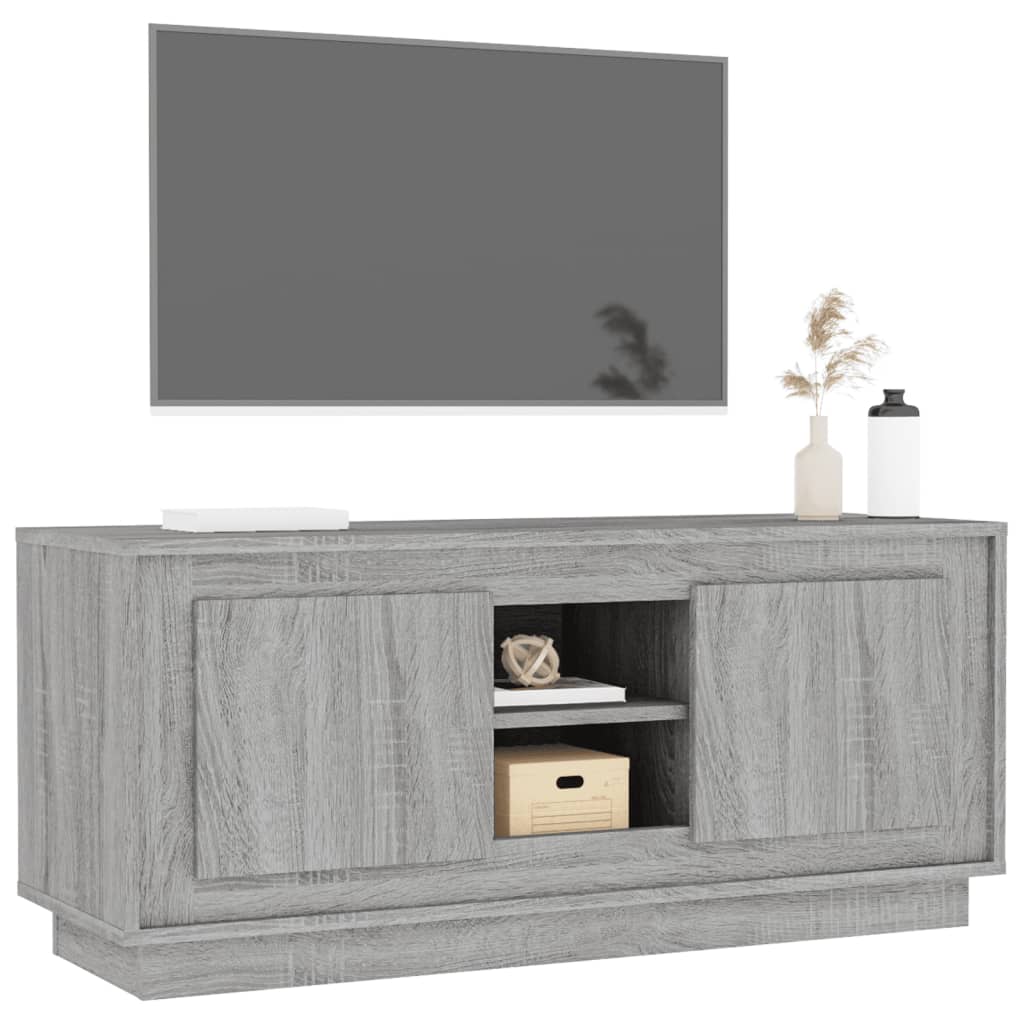 Meuble TV sonoma gris 102x35x45 bois d'ingénierie - 4