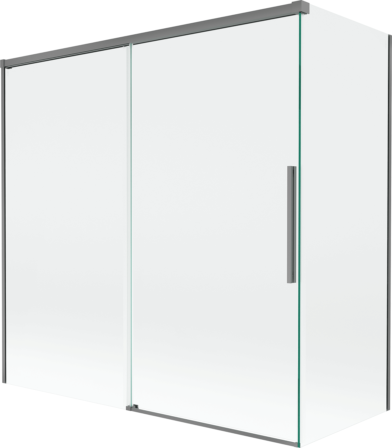 Mexen Rox parawan nawannowy 2-skrzydłowy rozsuwany 160 + 75 x 150 cm, transparent, gun metal - 8C9-160-075-95-00