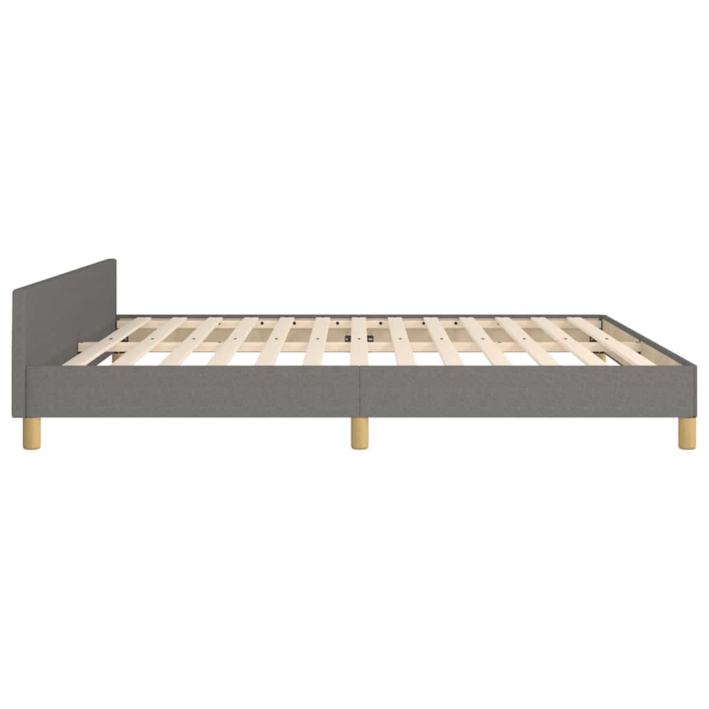 Cadre de lit sans matelas gris foncé 180 x 200 cm tissu - 6