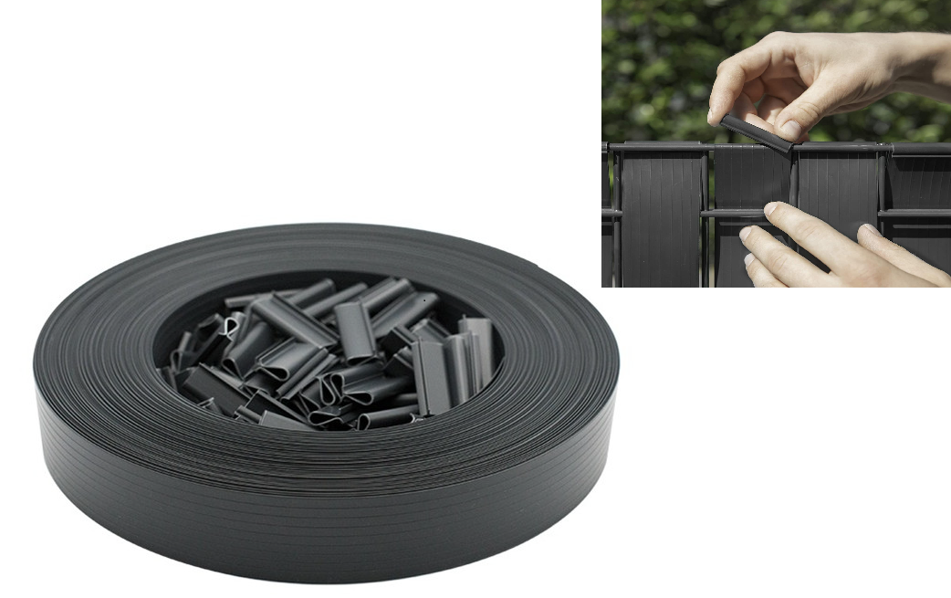 Vounot Kit 150 M Lamelles Occultantes PVC 4.7 Cm Noir – 300 Clips Inclus – Brise-Vue Durable Pour Clôture Rigide Et Grillage