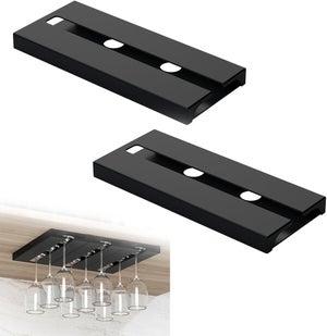 Support Verres à Pied Suspendu Noir - Porte Verres à Vin Sans Perçage, Élégant Pour Cuisine, Bar Ou Restaurant