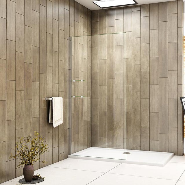 Aica Paroi De Douche À L'italienne 70cm Hauteur 190cm En Verre Anticalcaire Avec 2 Portes-flacon