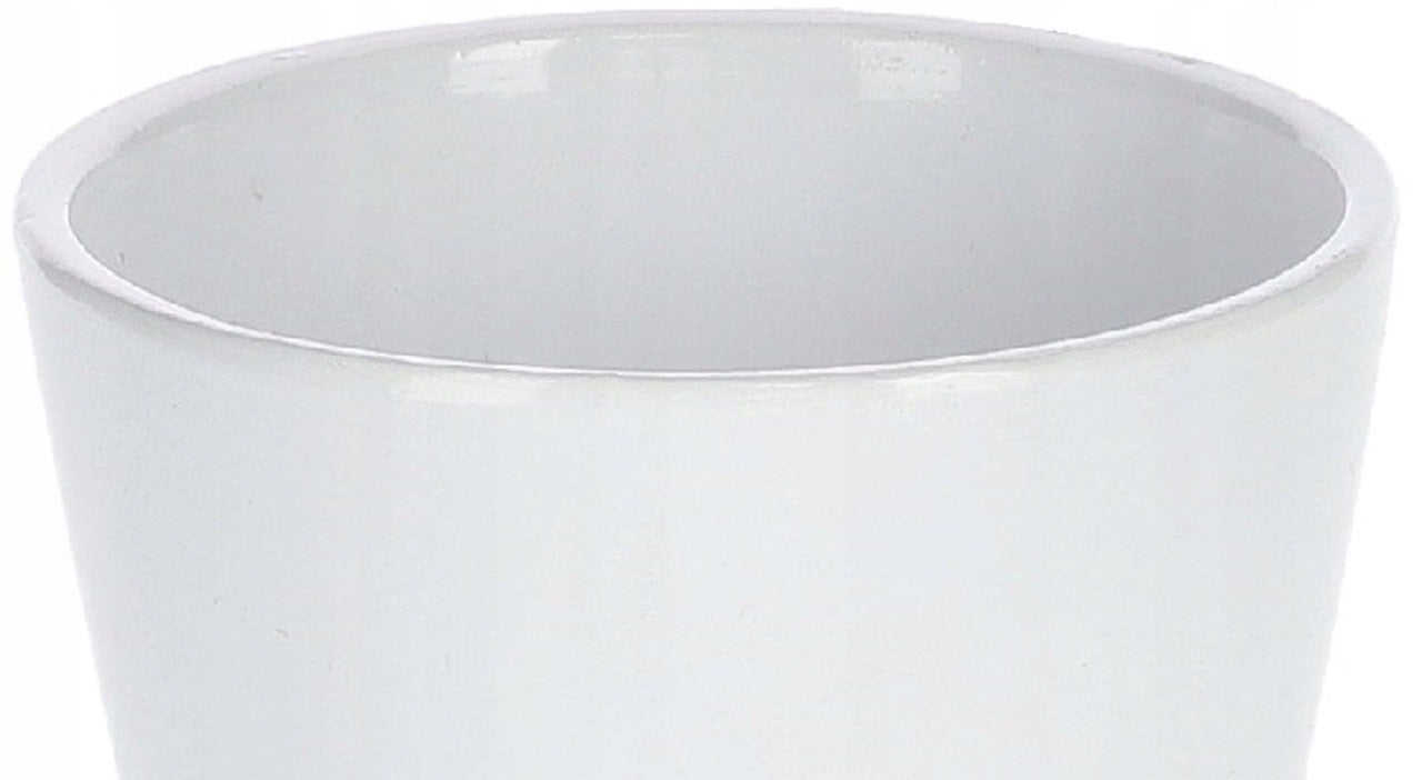 Zestaw 2x doniczka donica osłonka ceramiczna na kwiaty rośliny biała fi 9cm - KOTARBAU - 5