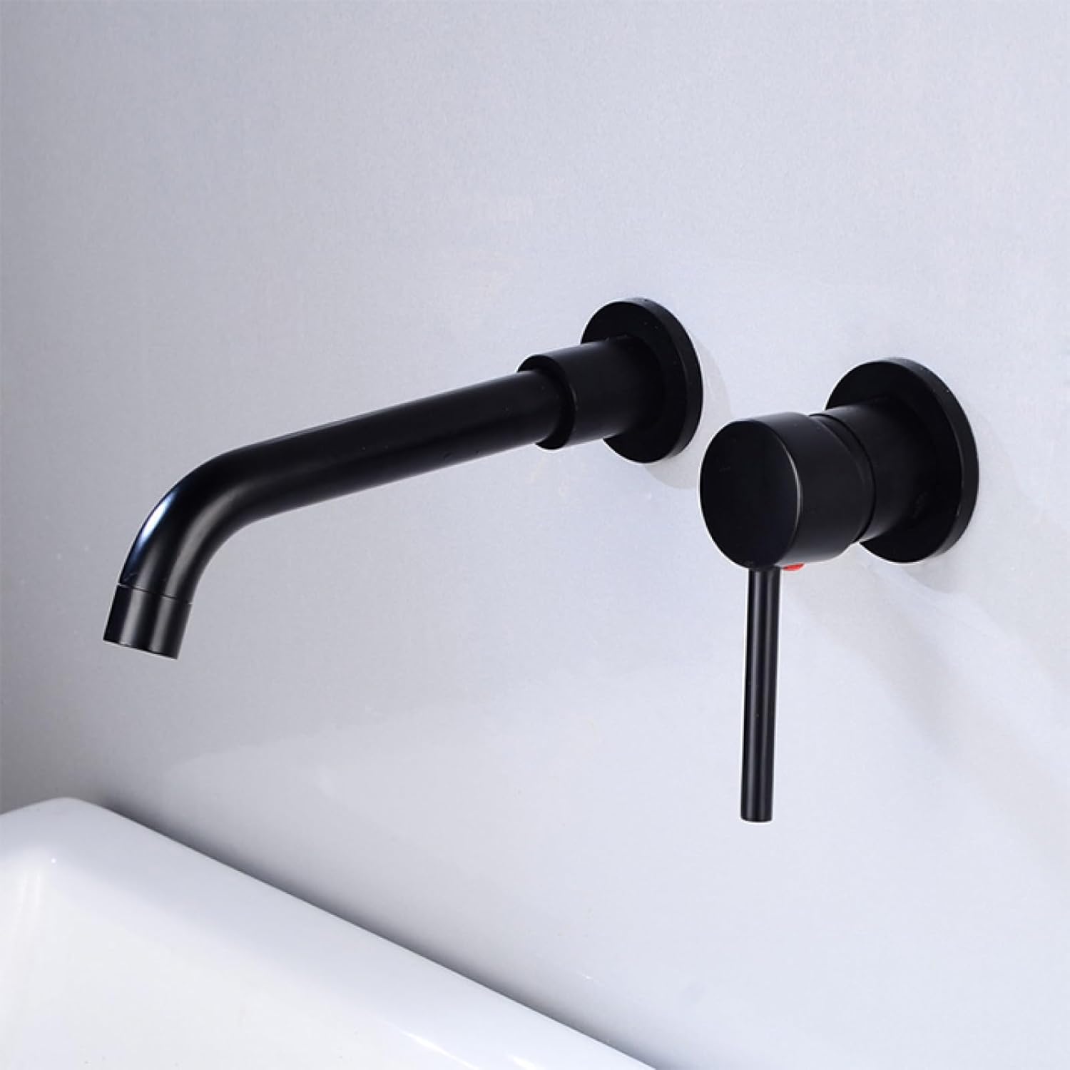 Bateria łazienkowa montowana na ścianie, mosiężna bateria umywalkowa montowana na ścianie, bateria umywalkowa jednouchwytowa, baterie umywalkowe, wyl