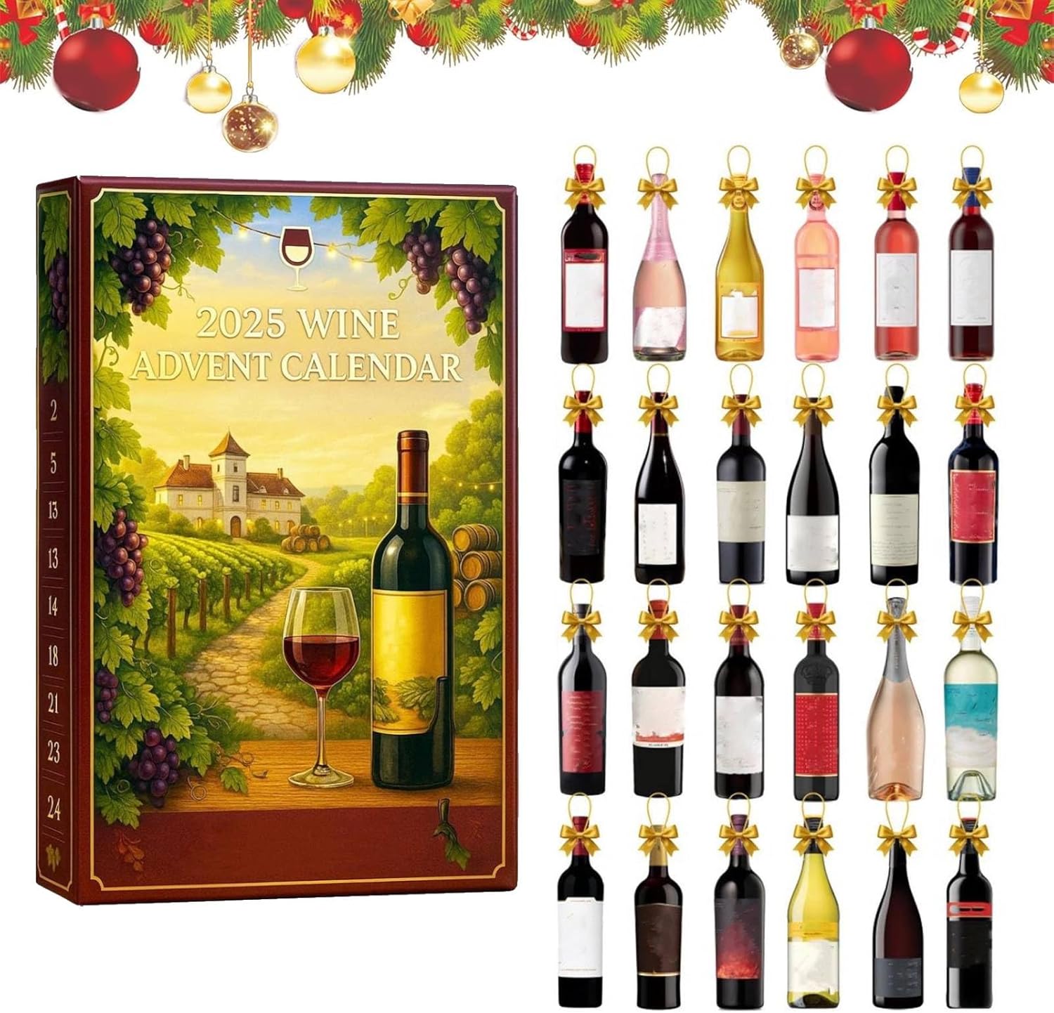 Calendrier De L'Avent 2025 - 24 Vins à Découvrir, Sélection Mondiale - Cadeau Original Pour Amateurs De Vin, Noël, Fêtes