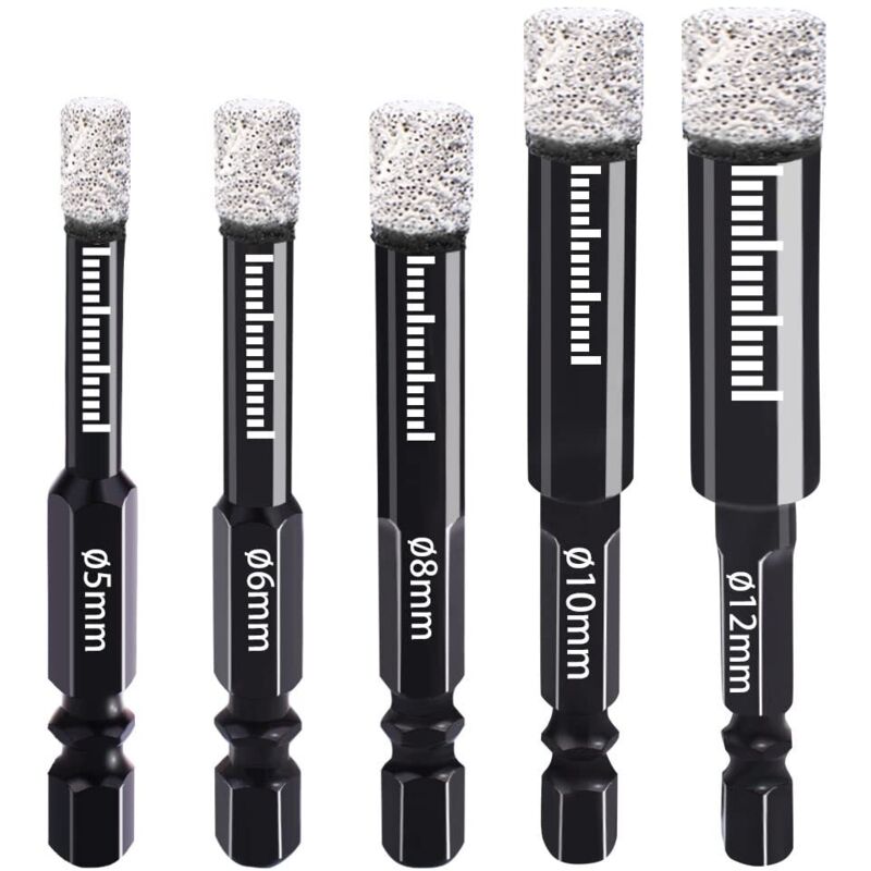 Burghiu diamantat 5mm 6mm 8mm 10mm 12mm Burghiu diamantat cu tijă hexagonală pentru ceramică, granit, sticlă, porțelan, faianță