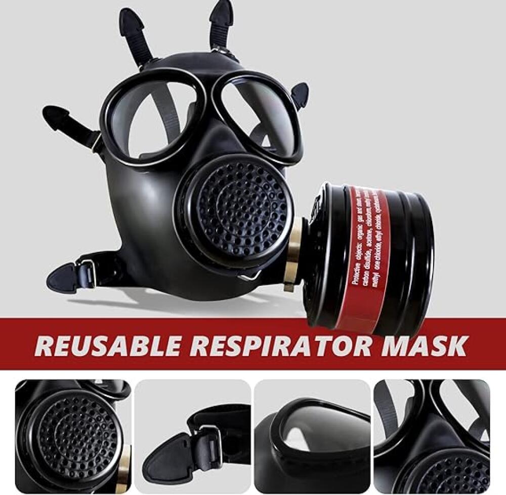 Respirateur intégral avec filtre à charbon actif de 40 mm, respirateur à gaz pour vapeur organique, chimique, soudure, anti-poussière, peinture - 3