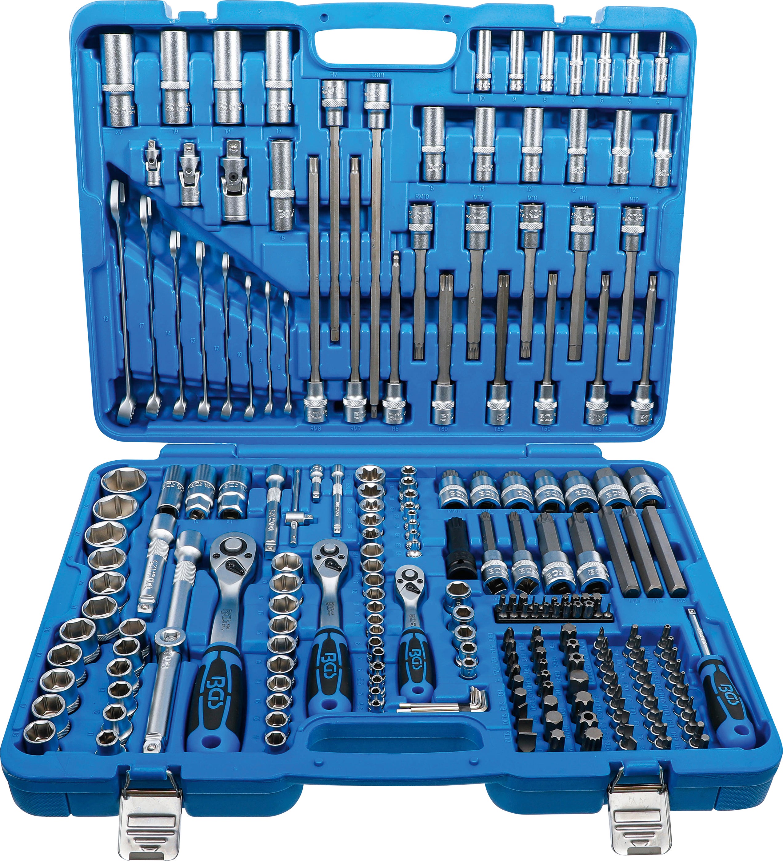 Zestaw kluczy nasadowych BGS sześciokątny napęd 6,3 mm (1/4") / 10 mm (3/8") / 12,5 mm (1/2") 214 szt. - 2259