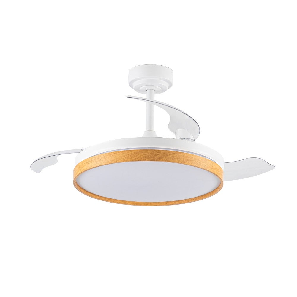 Ventilatore da soffitto LED con pale pieghevoli Bianco Moss 72W 7920lm