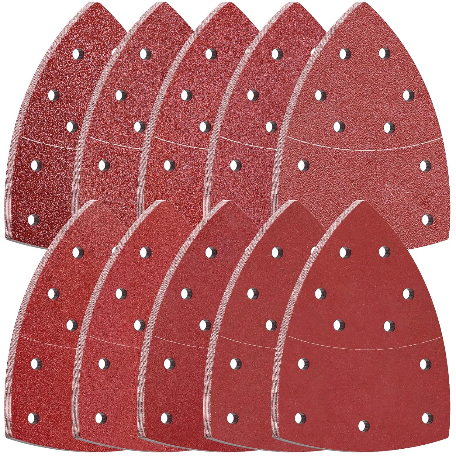 Papier Abrasif KONGMING - 100 Feuilles Triangles 11 Trous, Grains 40 à 600