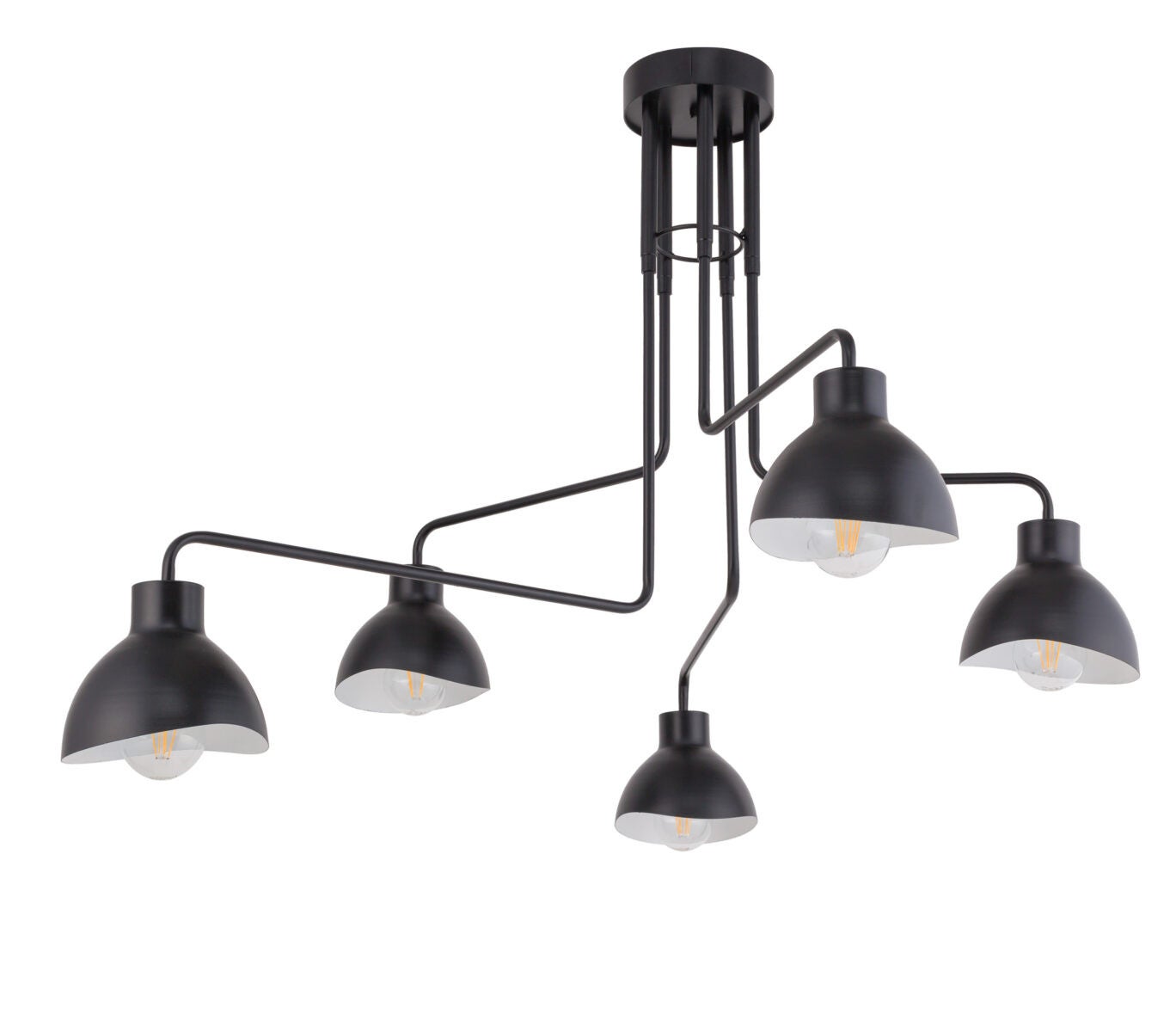Lampa sufitowa wisząca Holi czarno-biała 5xE27x15W minimalistyczna wym: 63 x 104 x 80 cm metal SIGMA