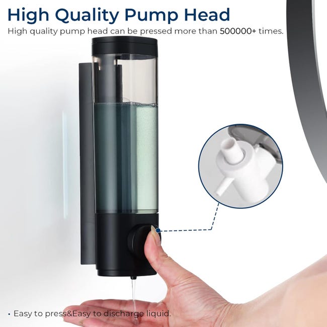 Dispenser di sapone da parete a 3 pezzi, senza foratura, per shampoo, bagnoschiuma, sapone liquido, balsamo, nero | Leroy Merlin Dispenser di sapone da parete a 3 pezzi, senza foratura, per shampoo, bagnoschiuma, sapone liquido, balsamo, nero | Leroy Merlin