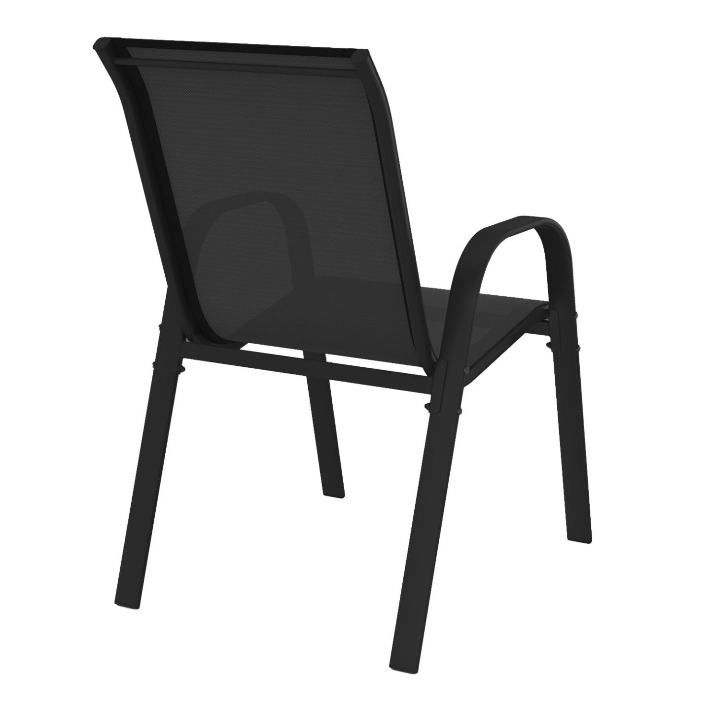 Lot de 6 Chaise de jardin sans coussin LYMA en Textilène Noir - 5
