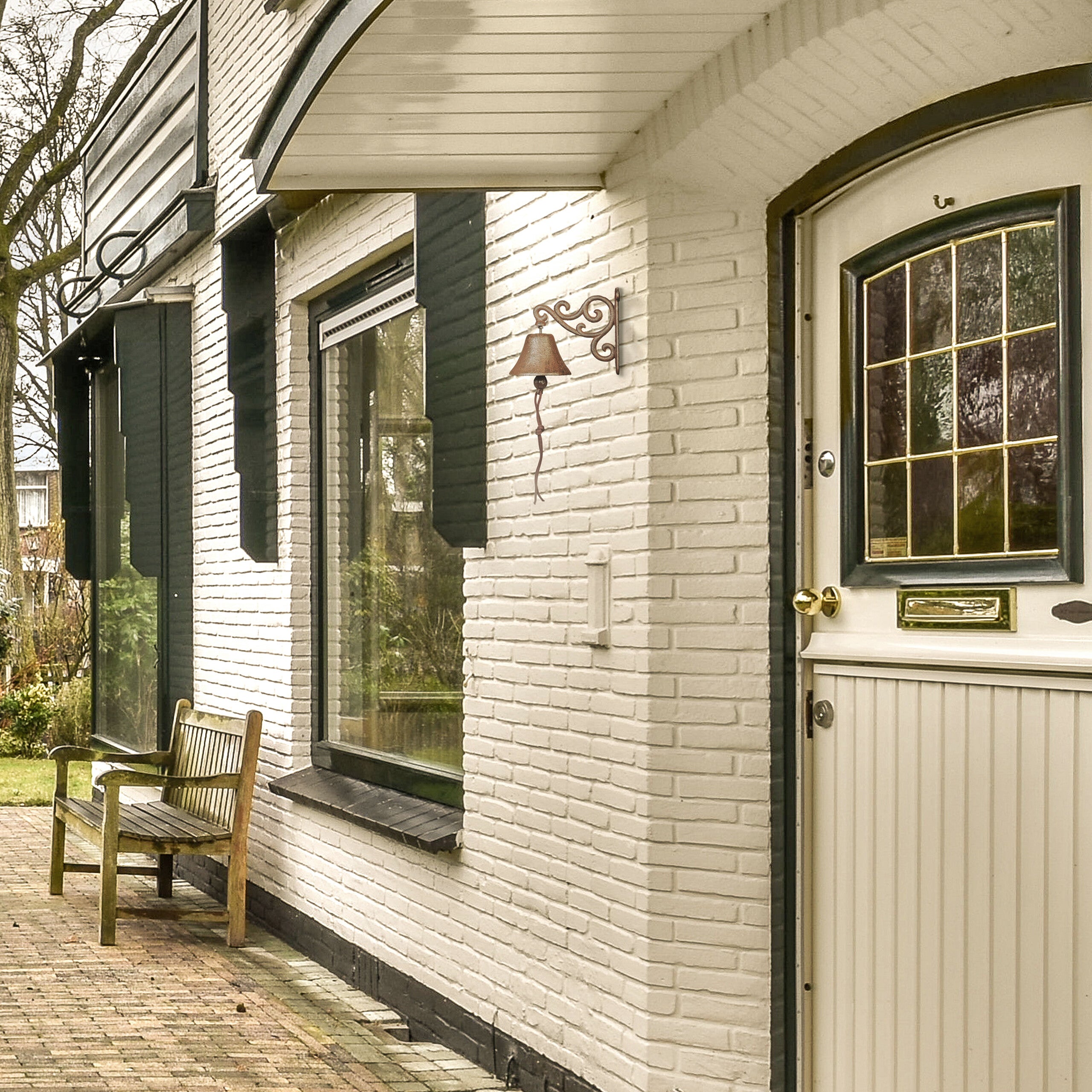 Campana Da Esterno In Ghisa Relaxdays - Campanella Decorativa Vintage Con Corda Oro 15,5cm - Foto 11