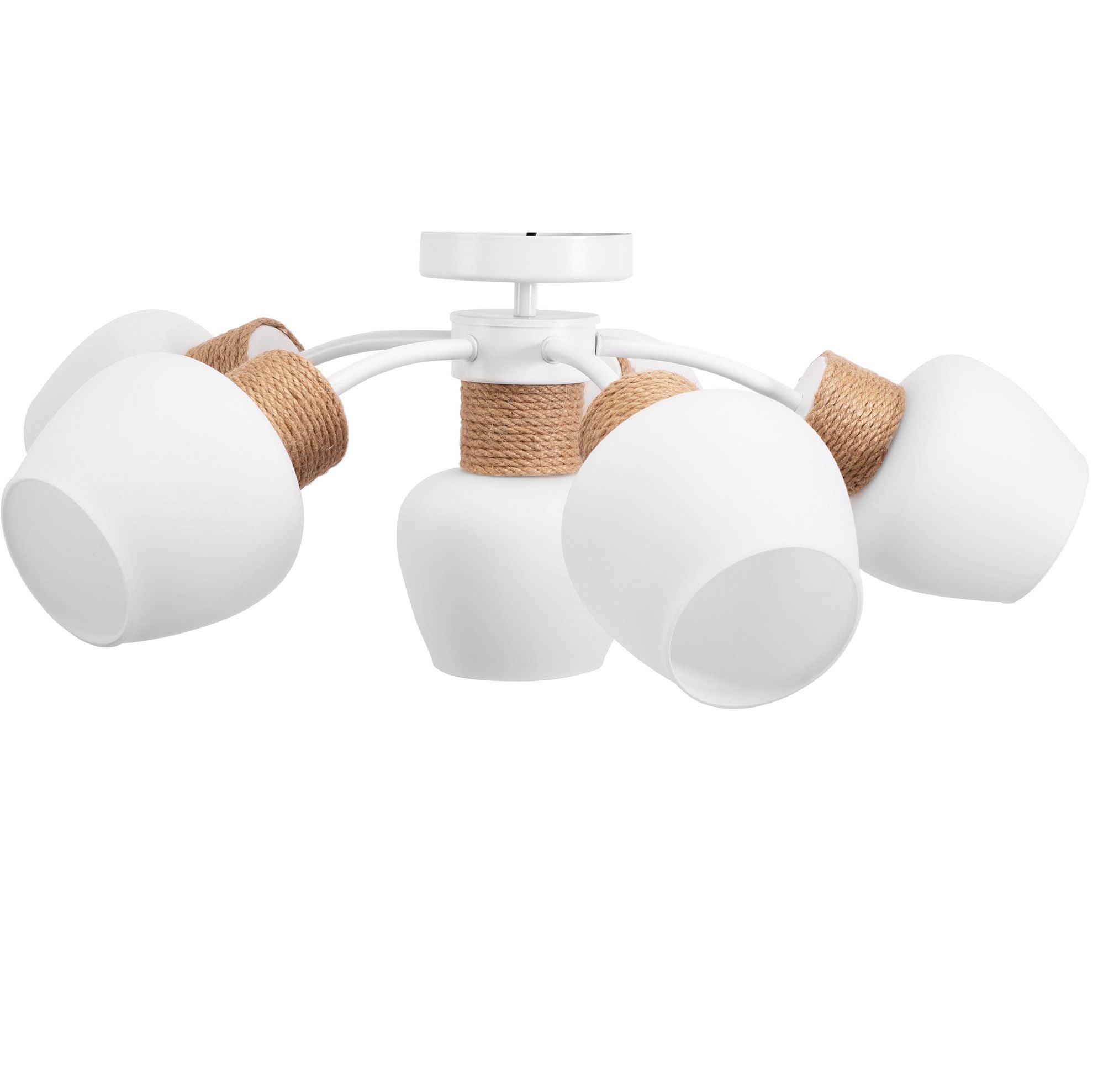 Lampa Sufitowa Toolight App1590-6Cp Boho Biały Beżowy