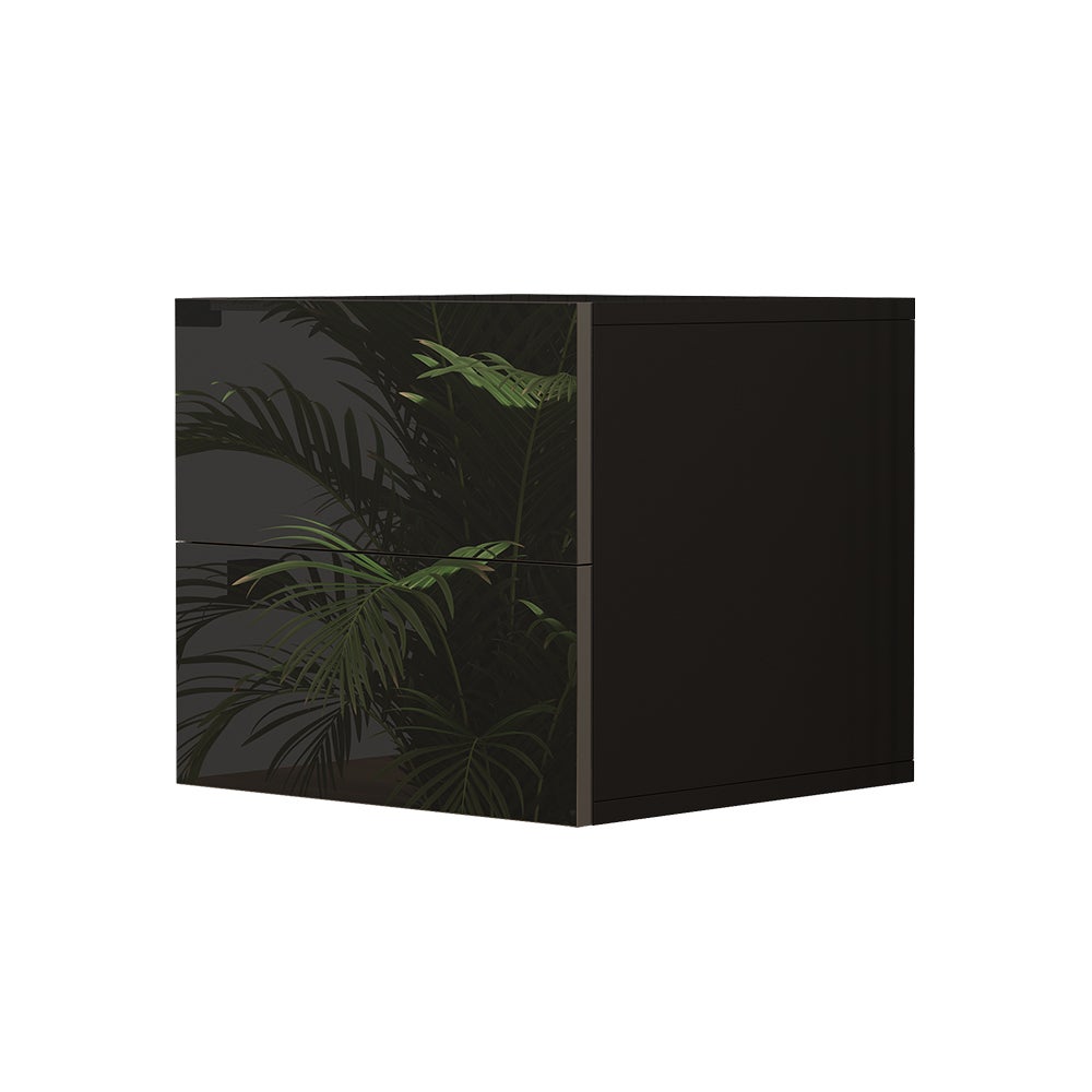 Vicco Stolik nocny Sofie, Czarny wysoki połysk, 49.6 x 51.2 cm