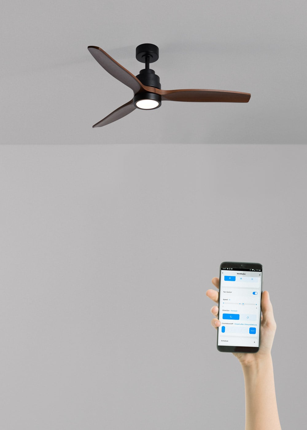 CREATE - WIND STYLANCE - Ventilateur de plafond silencieux 40 W avec pales en ABS technique Ø 132 cm avec éclairage avec wifi - 2