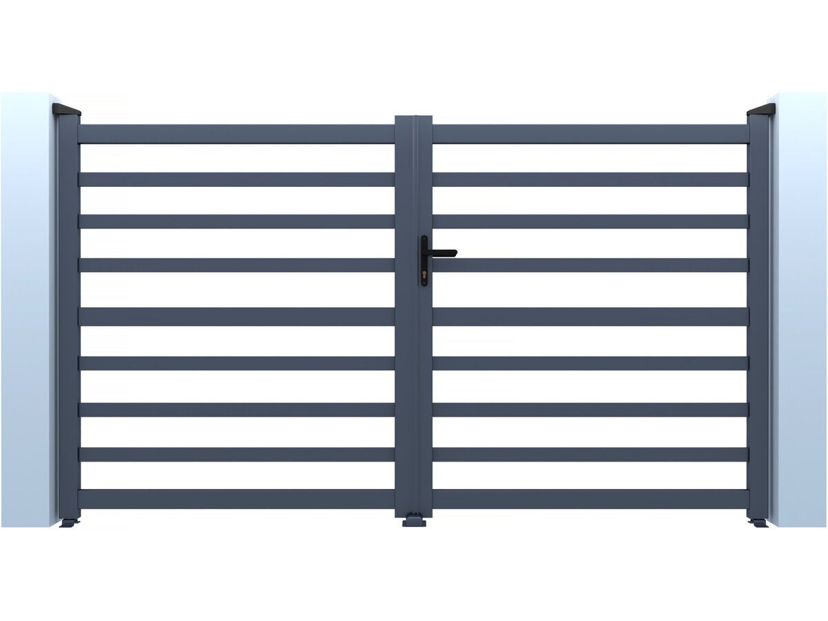 Brama aluminiowa ażurowa "Martin" - 300 x 120 cm - Szara