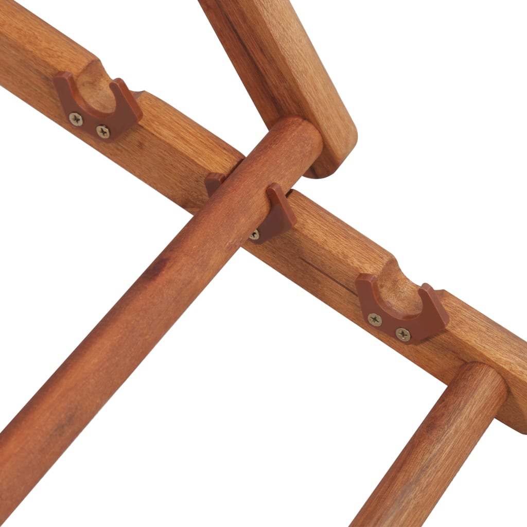 vidaXL Silla de playa plegable de tela y estructura de madera azul - 9
