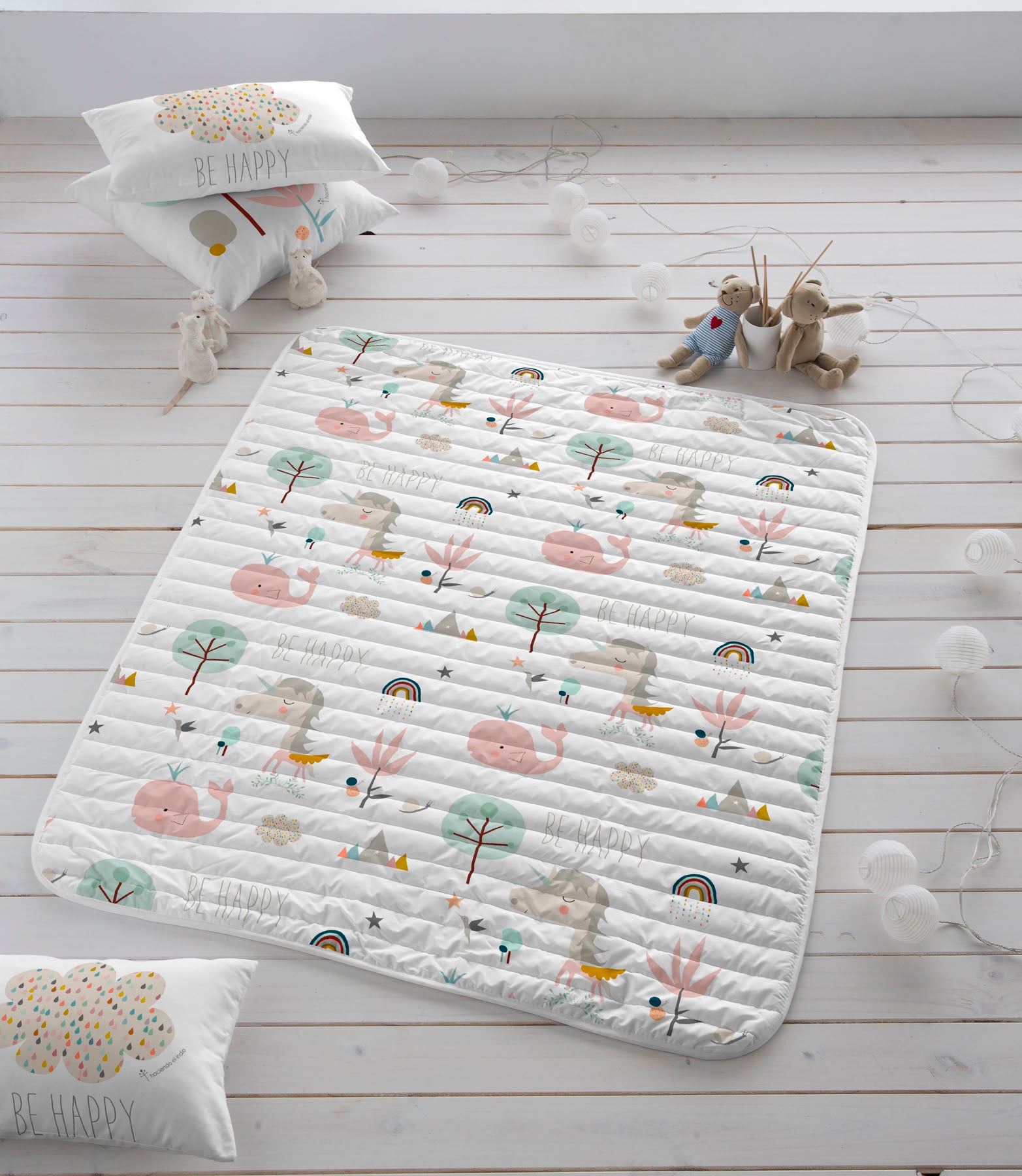 Haciendo el Indio - Couvre-lit Bouti Réversible Imprimé - Berceau/Maxi-berceau - Enfant - 70 grammes avec toucher plume - 110x130 cm - Rainbowland - 5