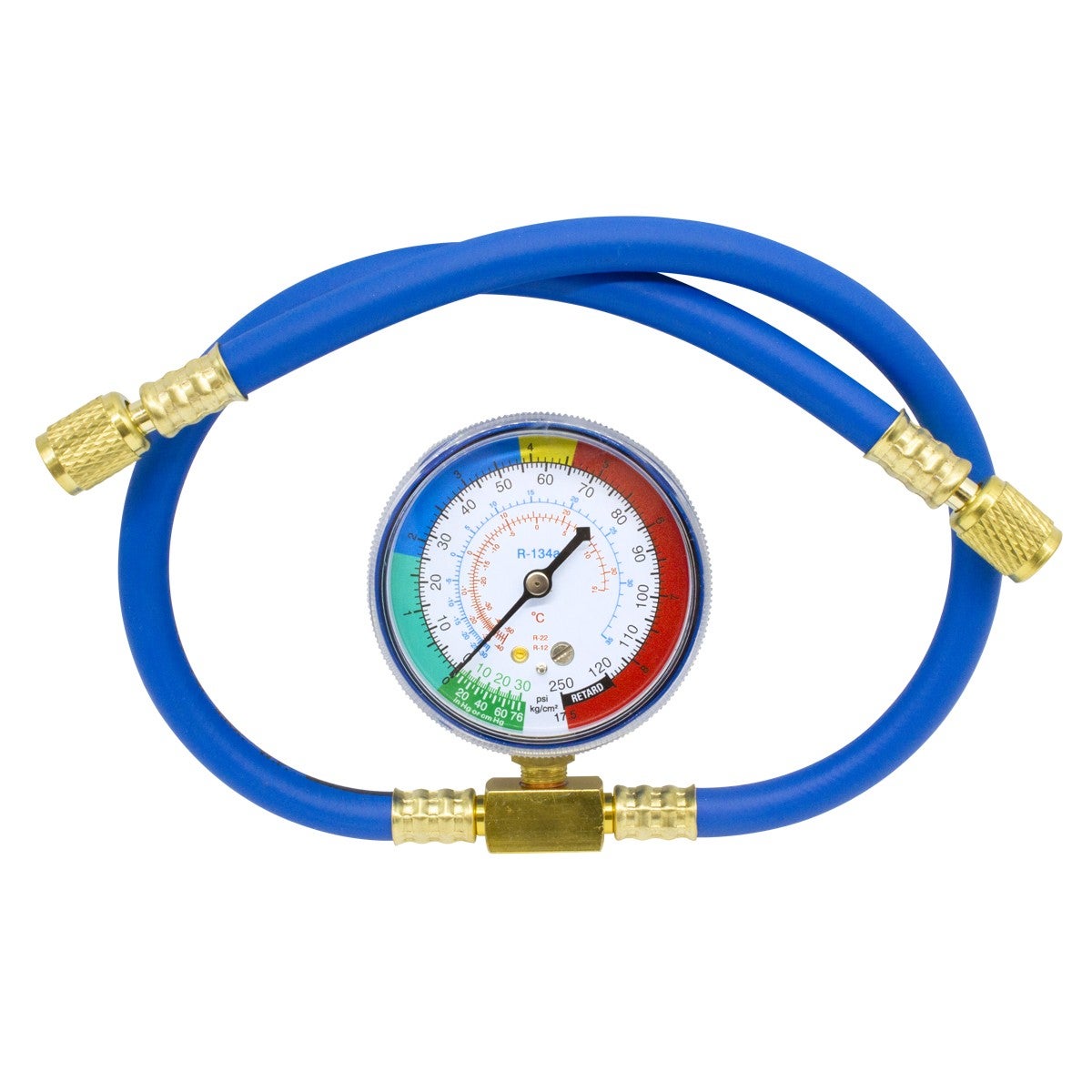 Gaz réfrigérant Ralerfresh RF pour climatisation, substitut du R12 et du R134A, plus un manomètre avec tuyau et connecteur. - 4