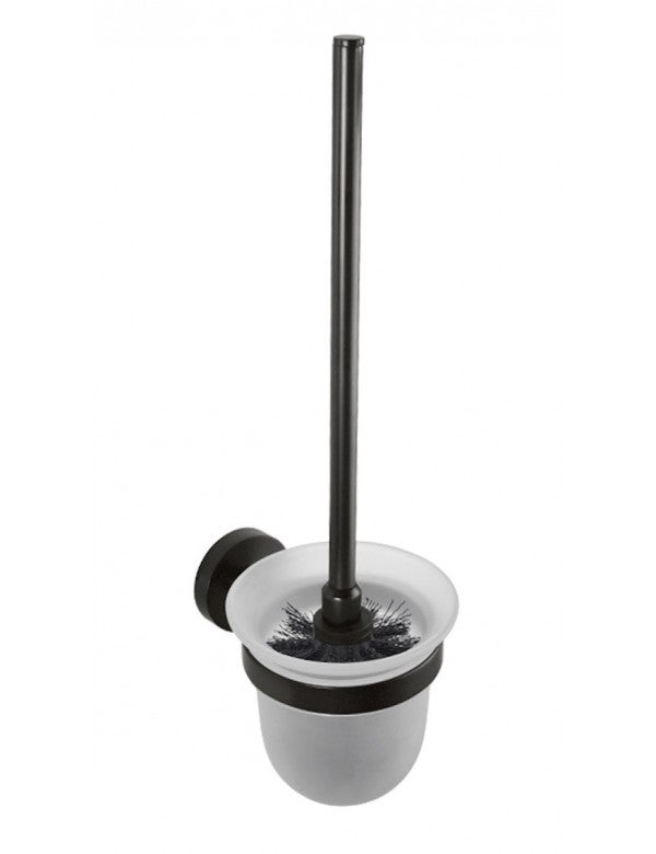 BEMETA Nero Porta scopino da parete in ottone nero e ciotola in vetro 37x14x9,5cm (104113010) - 5