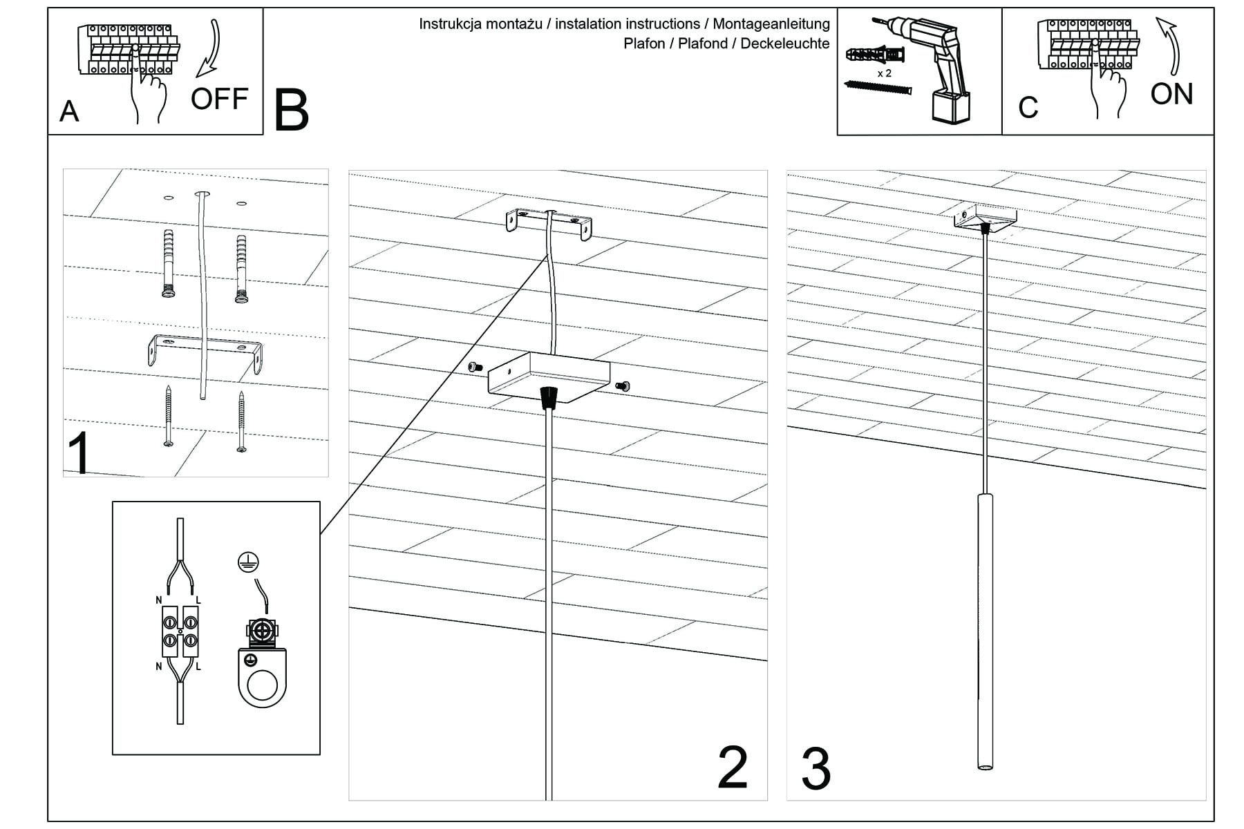 Lampa wisząca Pastelo czarna 1xG9x12W punktowa tuba wym: 100 x 8 x 8 cm metal Sollux Lighting - 6
