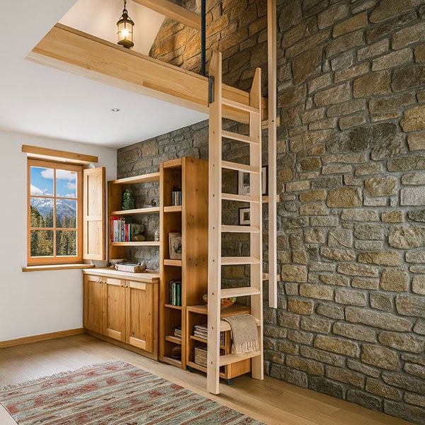 Echelle de meunier : 55cm de large - Couleur : Bois Naturel - 1 rampe - MSP/BN - 6