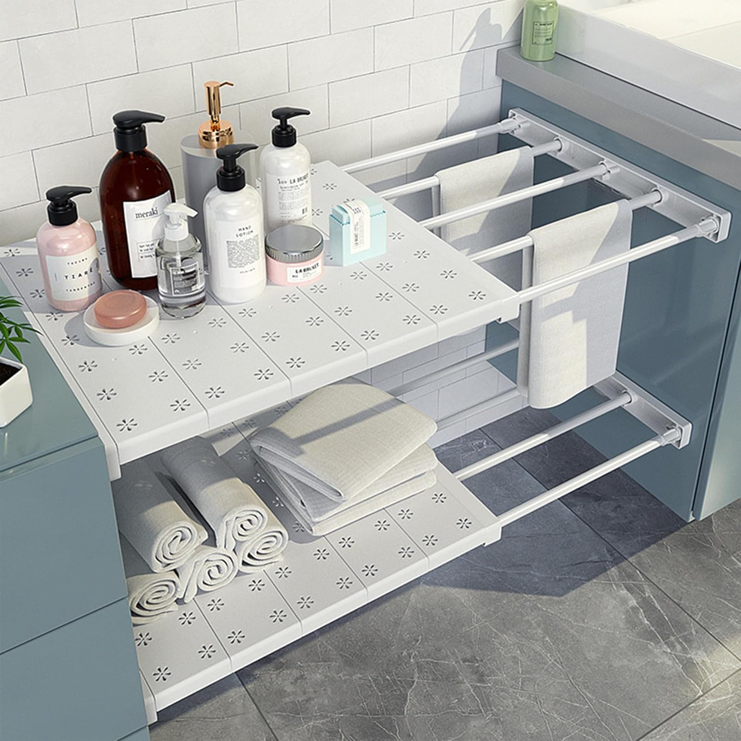 Étagère Réglable Pour Armoire - Séparateur Télescopique Extensible 48-80 Cm Sans Clous