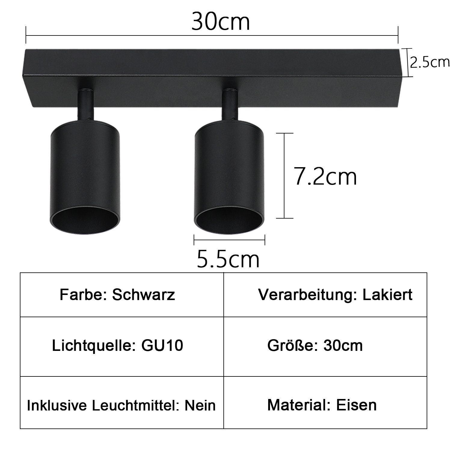 NETTLIFE 2 Focos Max.25w GU10 Lámpara de Techo LED Negra Lámpara de Moderna Lámpara de Pared Industrial Giratoria de 350 ° para Dormitorio - 7
