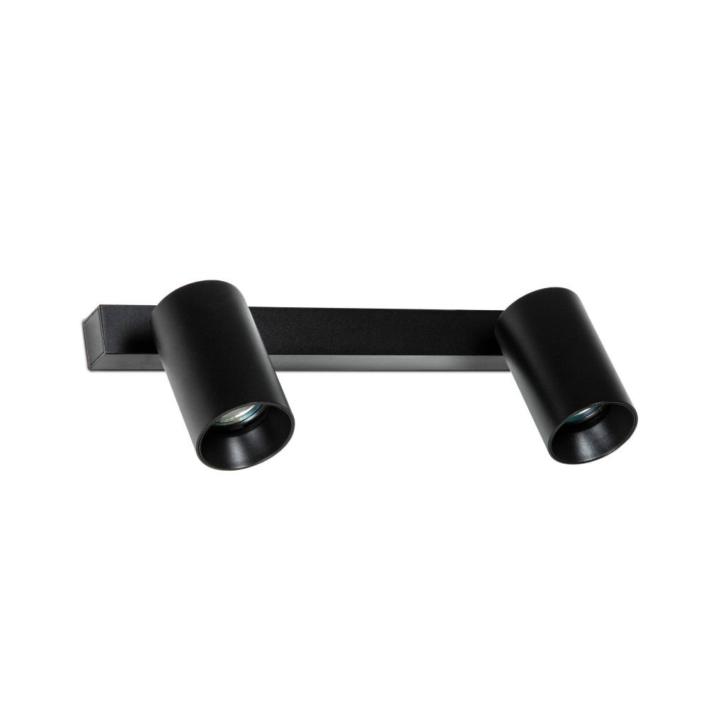 Faro Barcelona - Para regulowanych reflektorów Stan 2 GU10 max 5W x 2 - Metal, montaż na ścianie lub suficie, żarówka nie jest dołączona - Czarny
