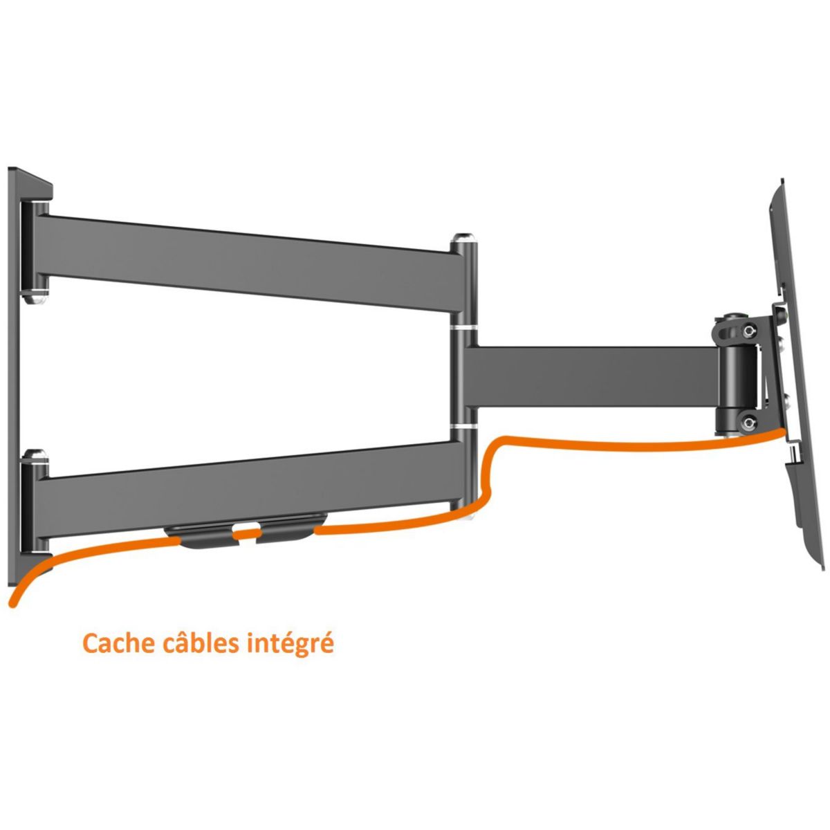 Support mural TV ESSENTIELB Mouv'TV 19-28'' Noir - 5