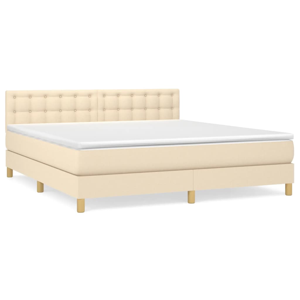 Lit à sommier tapissier avec matelas en tissu gris foncé 140x200 cm