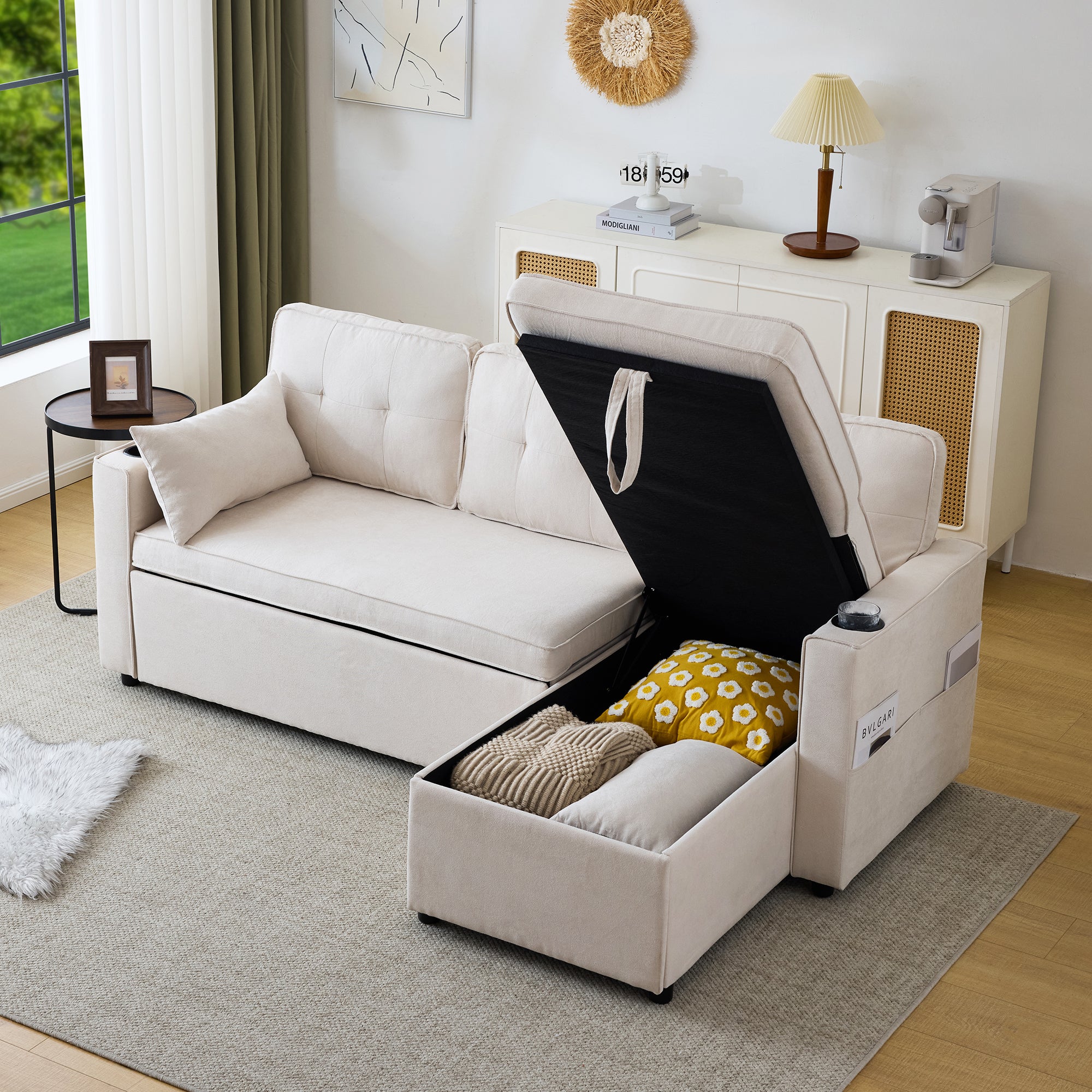 Pouf pour canapé modulable PARIS velours côtelé | BOBOCHIC