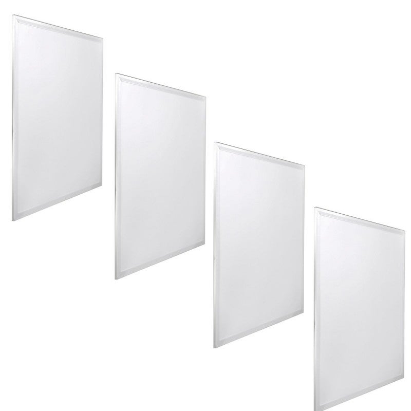 Zestaw x4 panele LED, 60x60cm, moc 48W, ciepła biel 3000K, 3900 lumenów, biała ramka, do wbudowania w sufit, sterownik w zestawie
