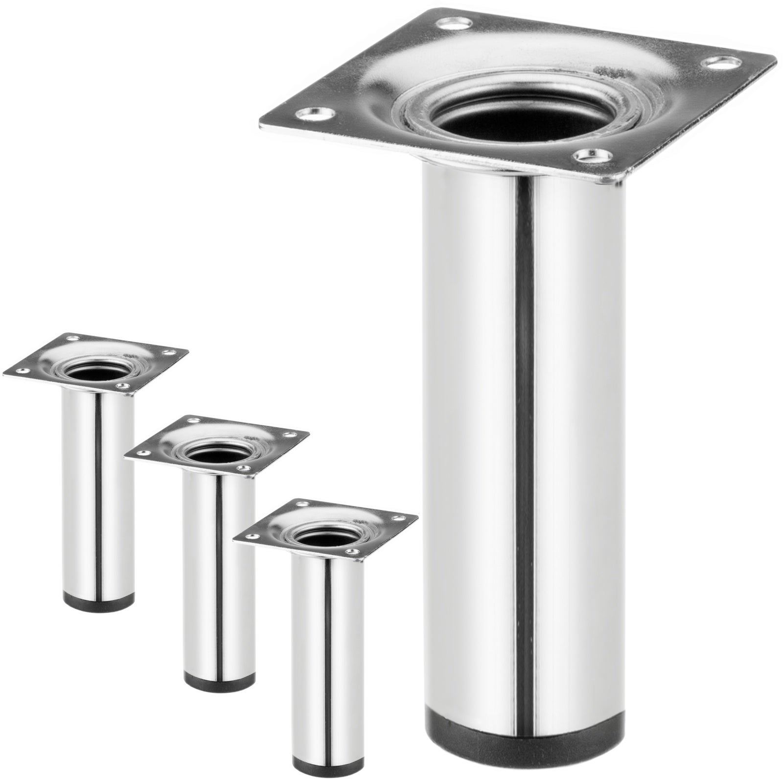 Pieds ronds chromés D30 x H100 mm Lot de 4 | Leroy Merlin