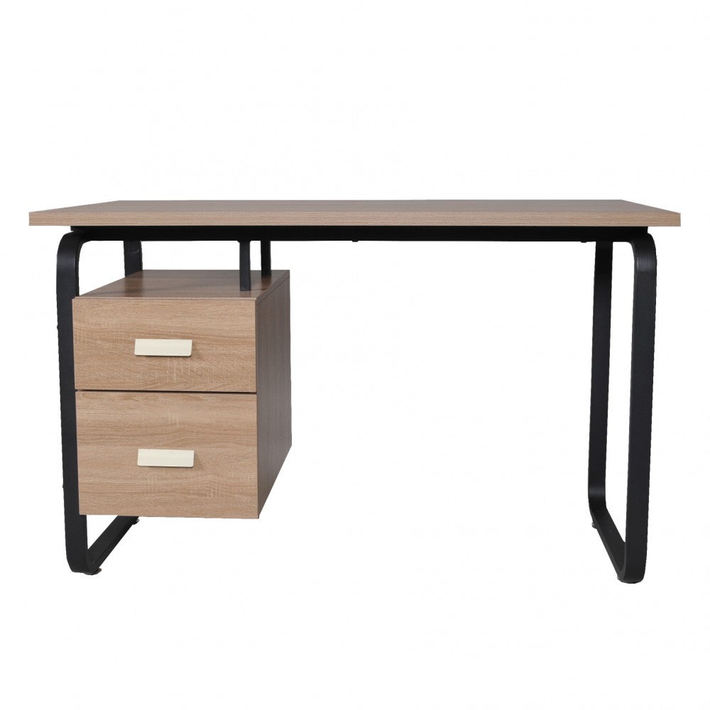 Bureau 2 tiroirs Austin Bois blanchi et Noir - 2