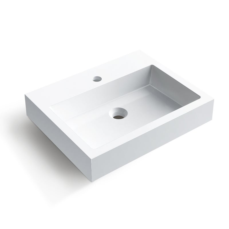 Balneo umywalka nablatowa LUCY 50 x 40 cm biała konglomerat prostokątna